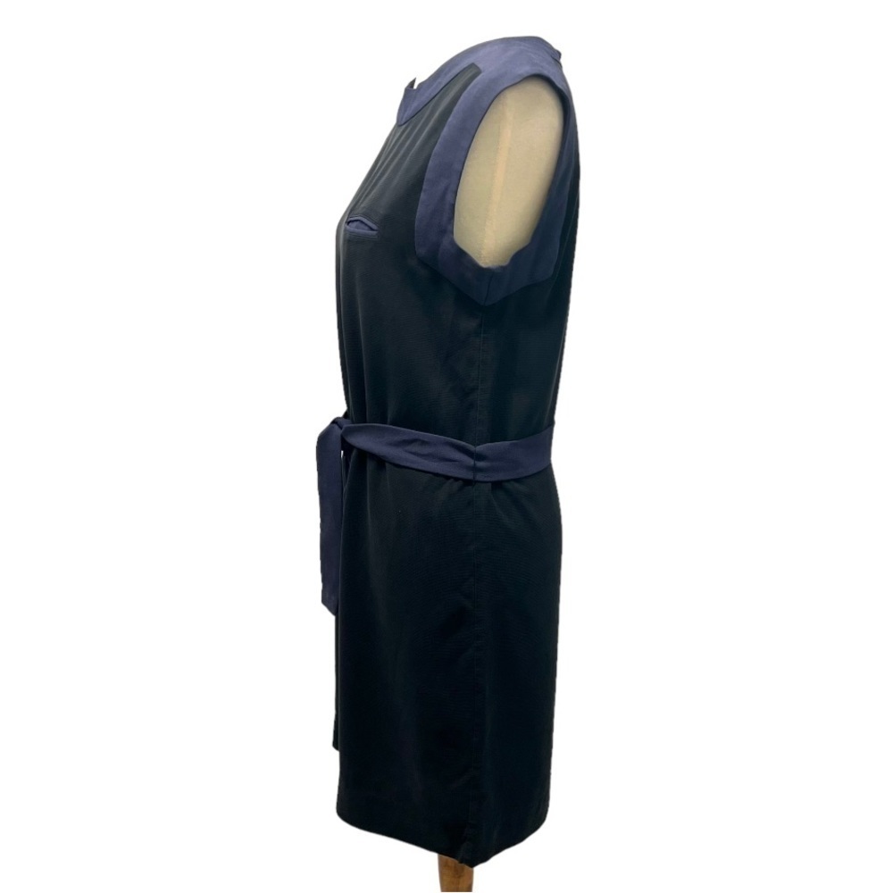 Lacoste Silk Black & Navy Sleeveless Shift Dress Women’s EU 38 - Picture 4 of 11